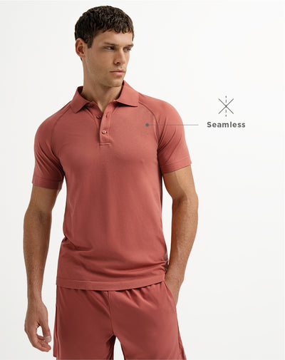 Polo deportiva  hombre seamless terracota