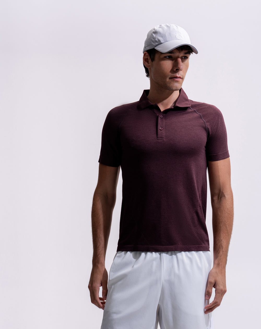 Polo deportiva seamless vino tinto hombre
