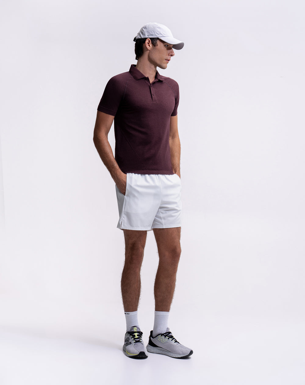 Polo deportiva seamless vino tinto hombre