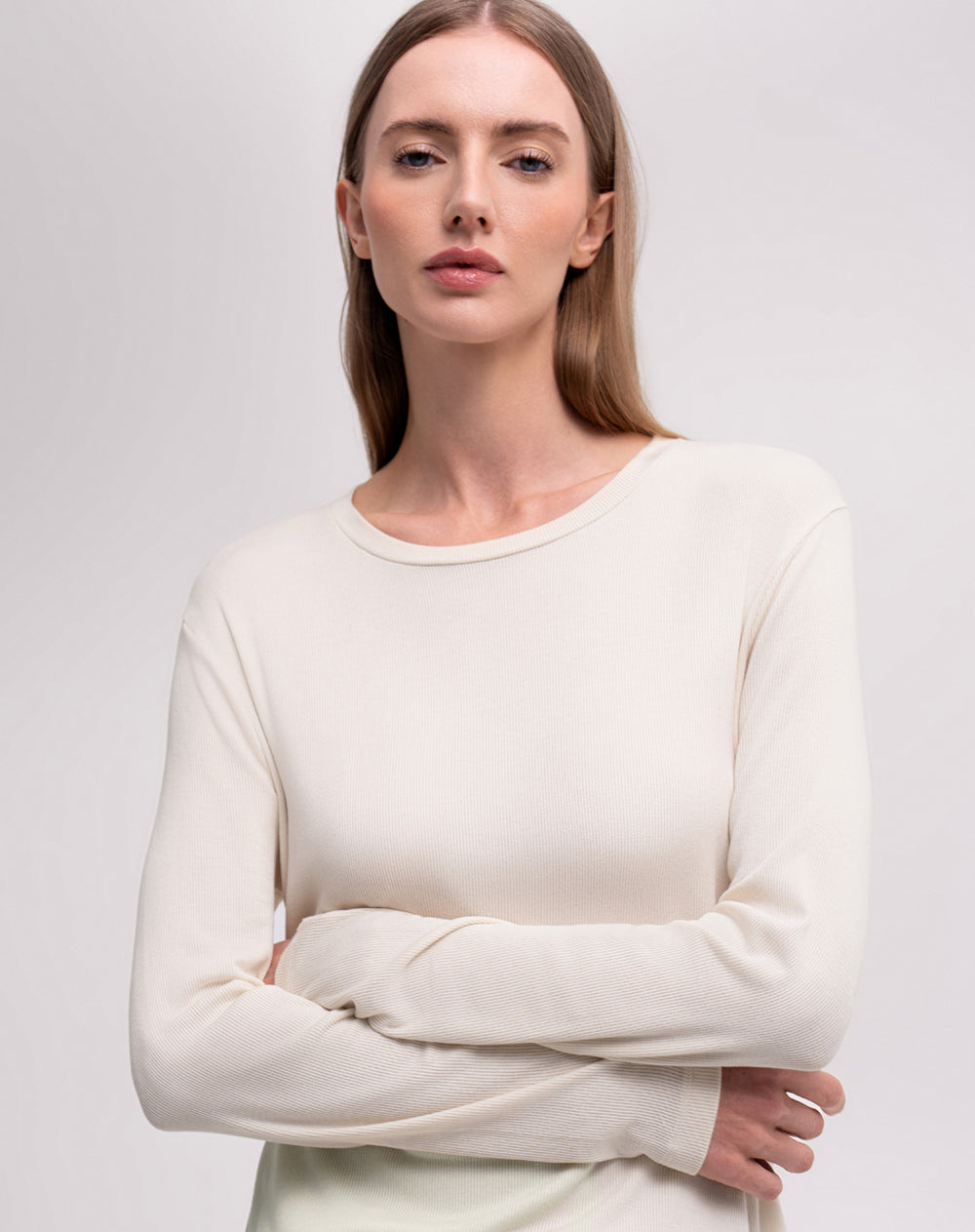 Camibuso cuello redondo avena mujer