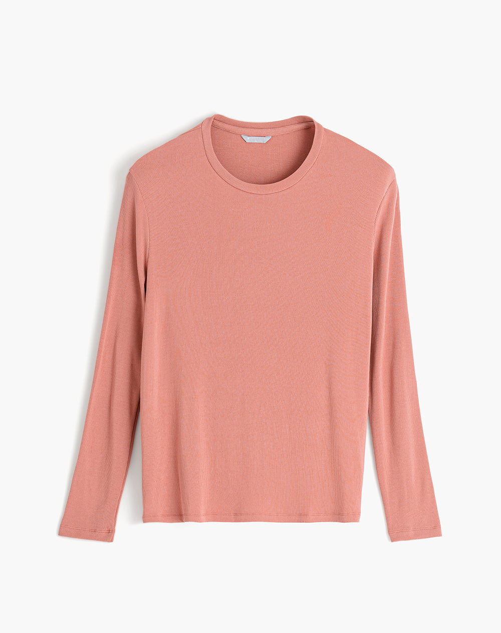 Camiseta relaxed fit manga larga rosada