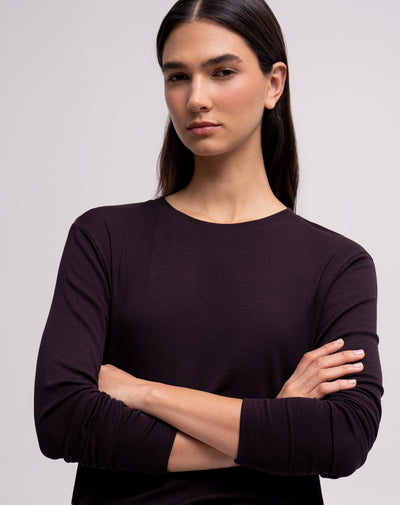 Camibuzo oversize rib algodón vinotinto mujer