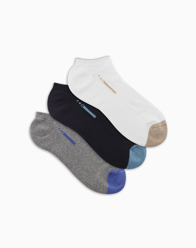 Medias deportivas hombre tobilleras cortas acolchadas pack x3 surtido