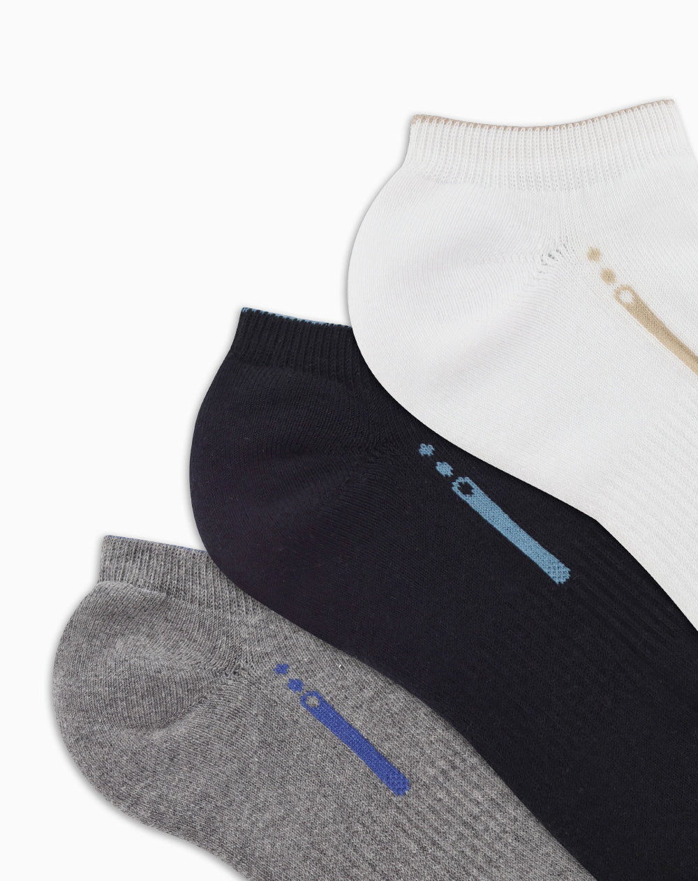 Medias deportivas hombre tobilleras cortas acolchadas pack x3 surtido