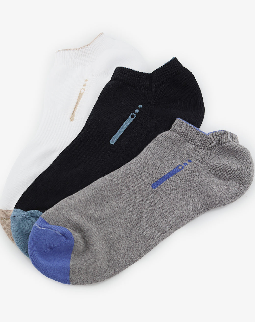 Medias deportivas hombre tobilleras cortas acolchadas pack x3 surtido