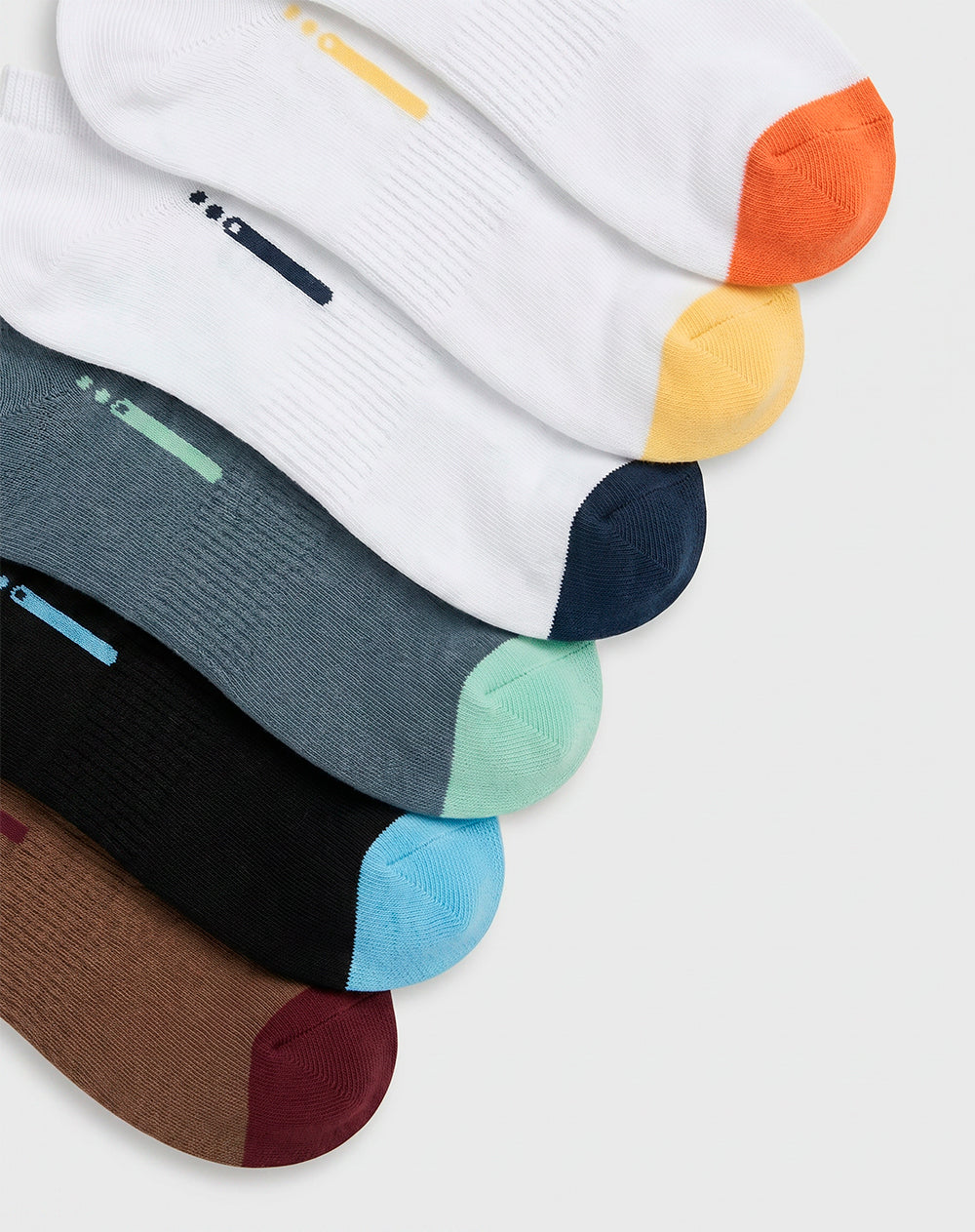 Medias deportivas hombre tobillera corta alcolchadas pack x6 surtido