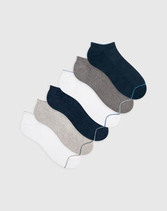 Medias para hombre tobilleras cortas alcolchadas pack x6unds surtidas