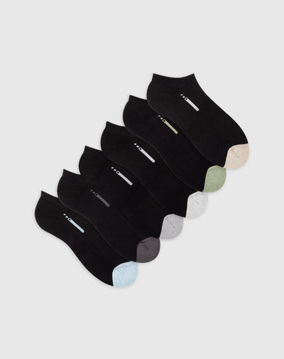Medias deportivas para hombre tobilleras cortas acolchadas pack x6unds negras
