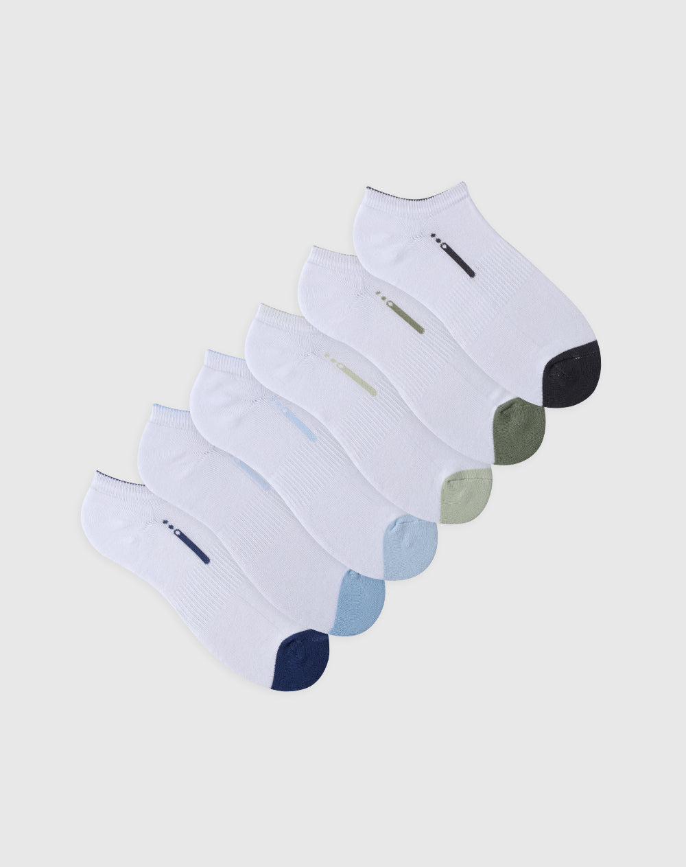 Medias para hombre tobilleras cortas acolchadas pack x6unds surtidas