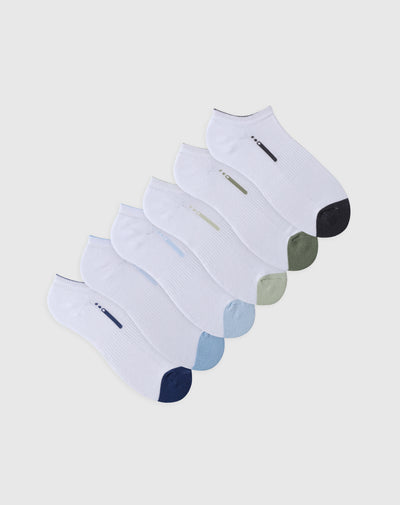 Medias para hombre tobilleras cortas acolchadas pack x6unds surtidas