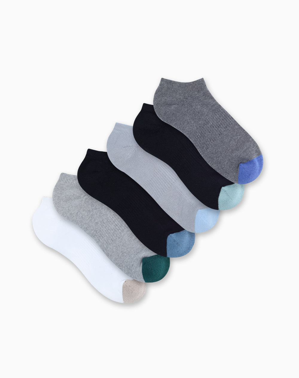 Medias hombre tobillera corta acolchada pack x6 surtido