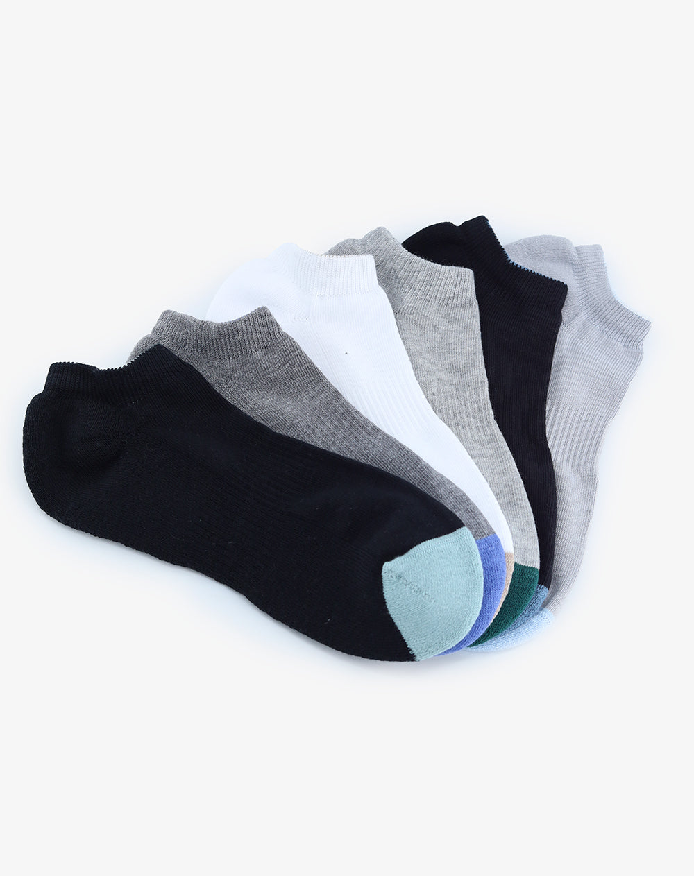 Medias hombre tobillera corta acolchada pack x6 surtido