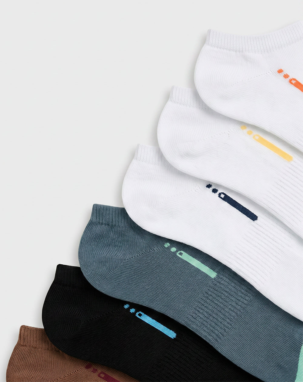 Medias deportivas hombre tobillera corta alcolchadas pack x6 surtido