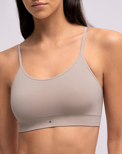 Top soporte medio seamless  café