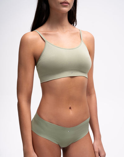 Top soporte medio seamless verde