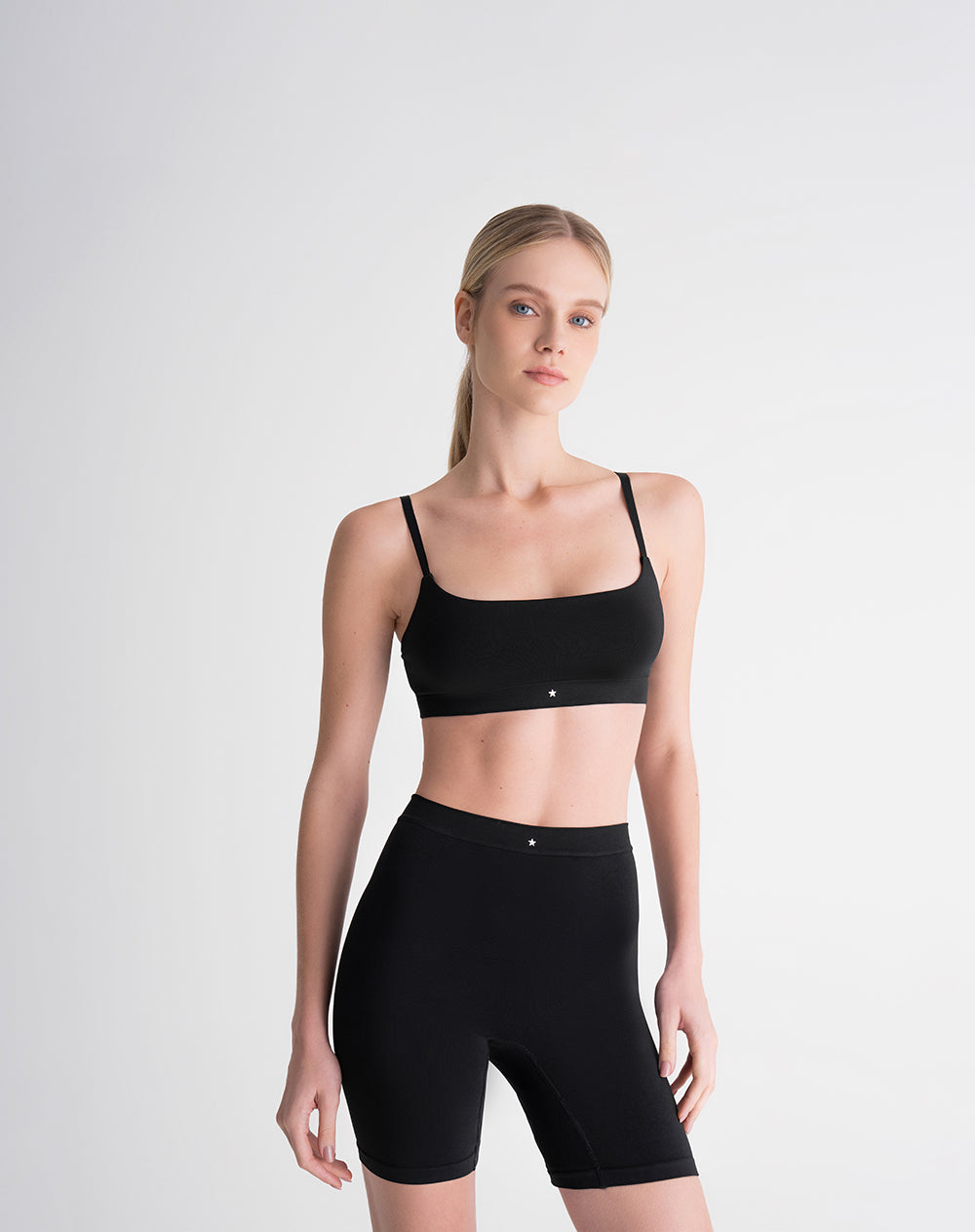 Panty ciclista seamless control medio negro
