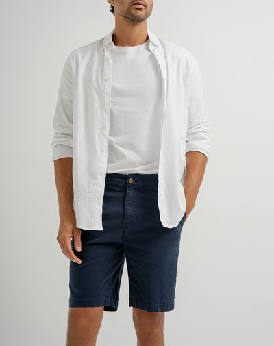 Bermuda regular fit en drill azul