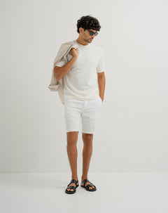 Bermuda regular fit en drill blanca