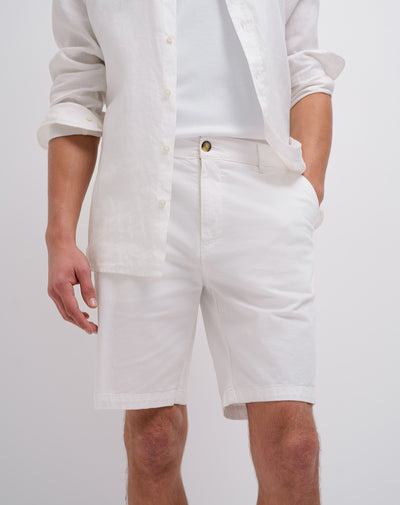 Bermuda regular algodón blanco hombre