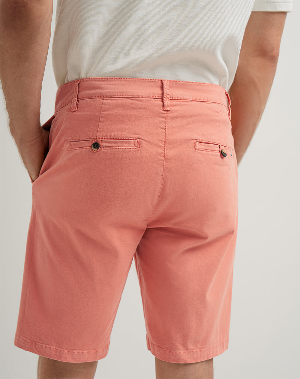 Bermuda regular algodón rosado hombre