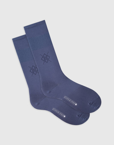 Medias para hombre largas formales microfibra azules