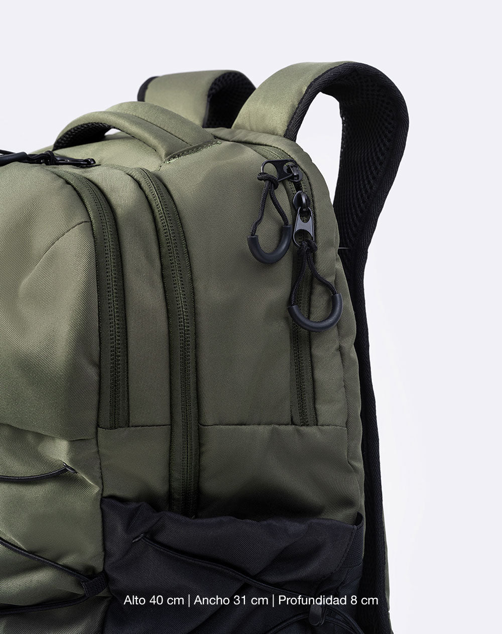 Morral con sistema elástico verde