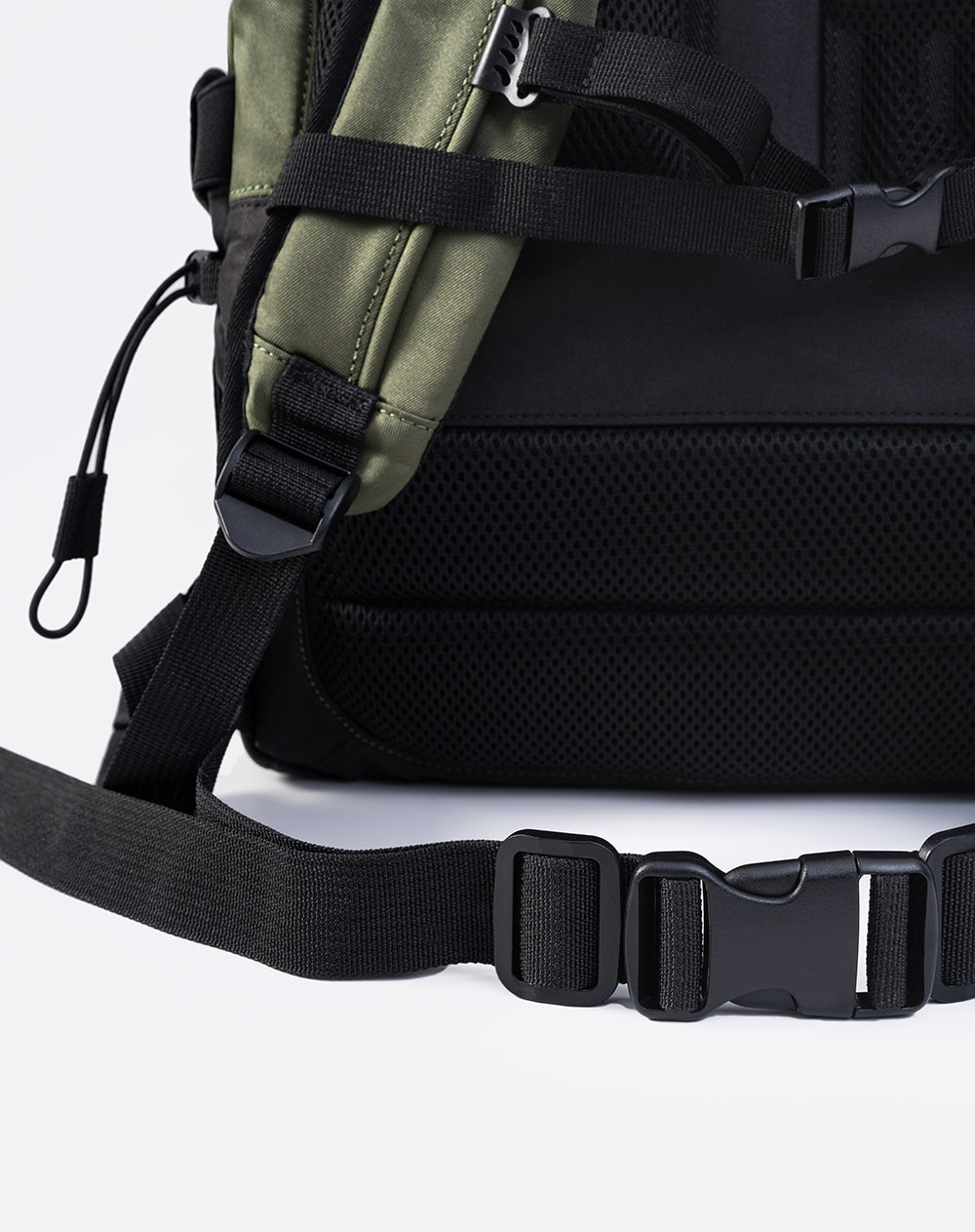 Morral con sistema elástico verde