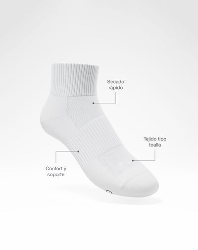 Medias deportivas mujer tobilleras microfibra blancas