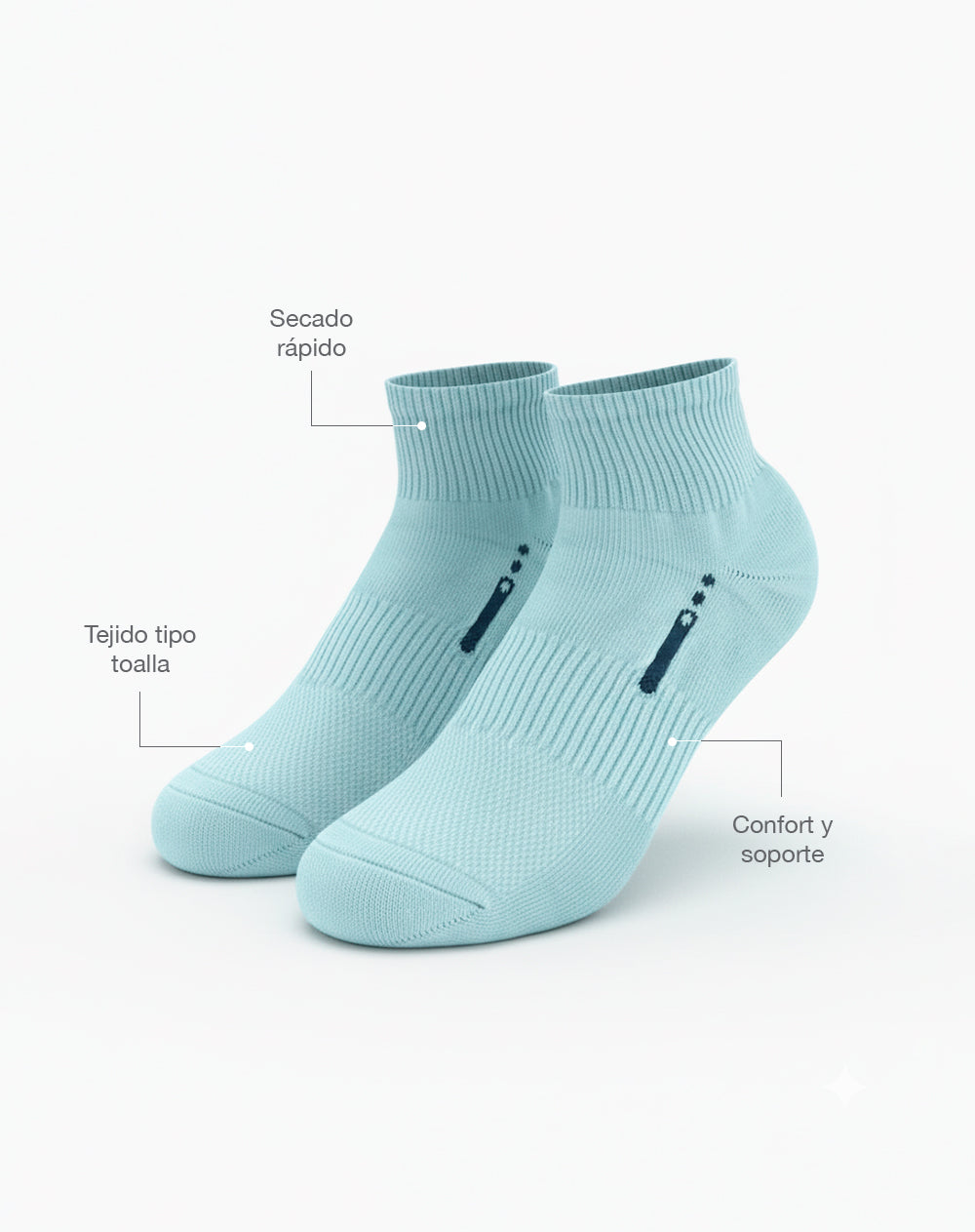 Medias deportivas mujer tobillera alcolchada azul