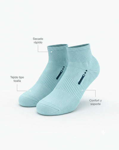 Medias deportivas mujer tobillera alcolchada azul