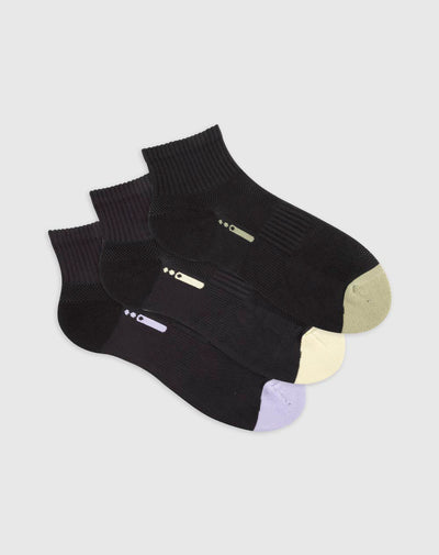 Medias deportivas para mujer tobilleras microfibra pack x3unds surtidas