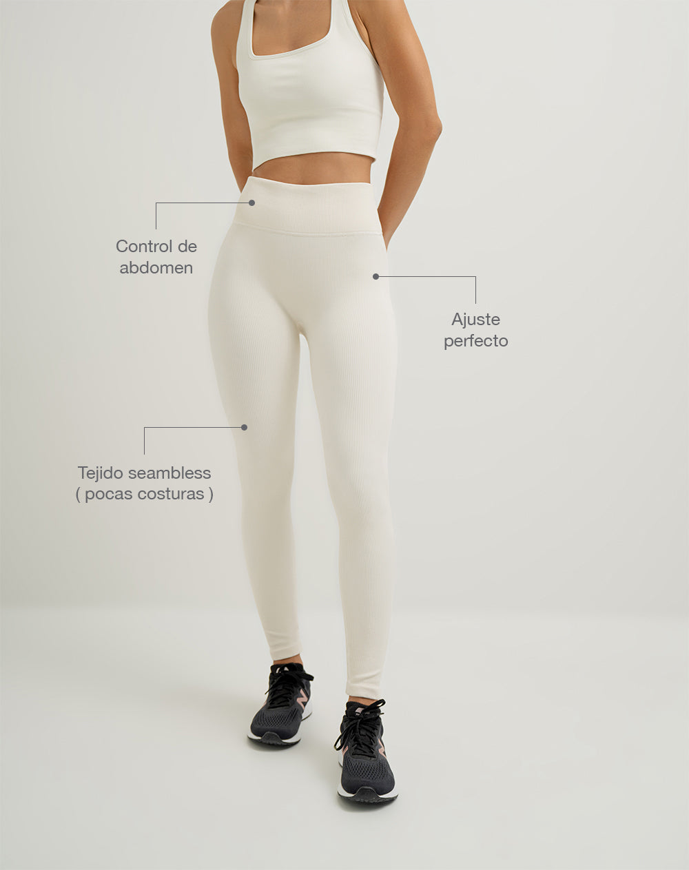 Legging deportivo seamless antibacterial habano mujer