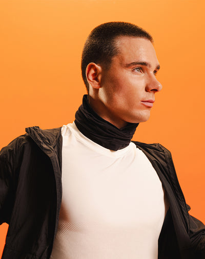 Cuello deportivo microfibra negro unisex