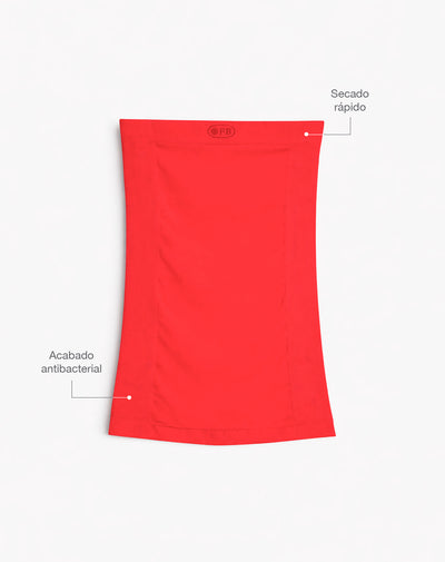 Cuello deportivo microfibra rojo unisex