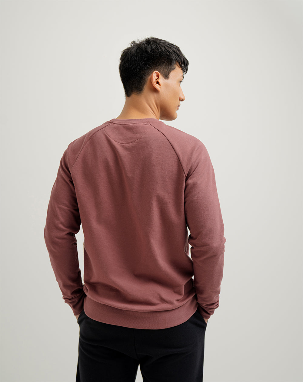 Buzo en algodón sostenible vinotinto para hombre