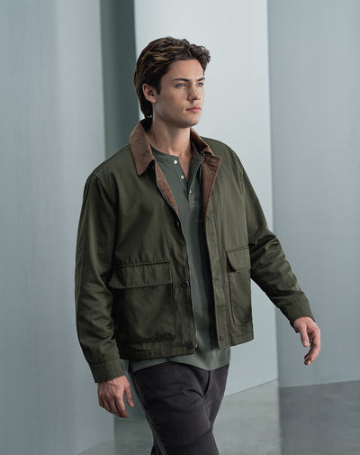 Chaqueta regular verde hombre