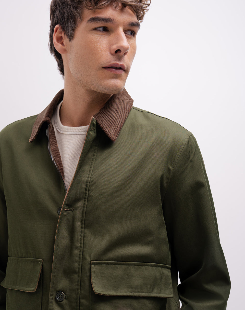Chaqueta relaxed verde mujer
