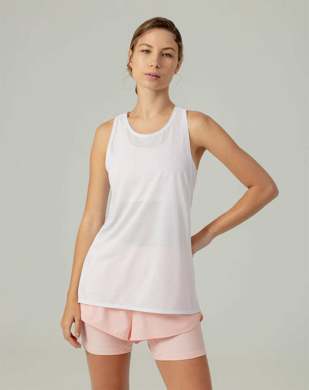 Camiseta esqueleto deportiva mujer control humedad blanca