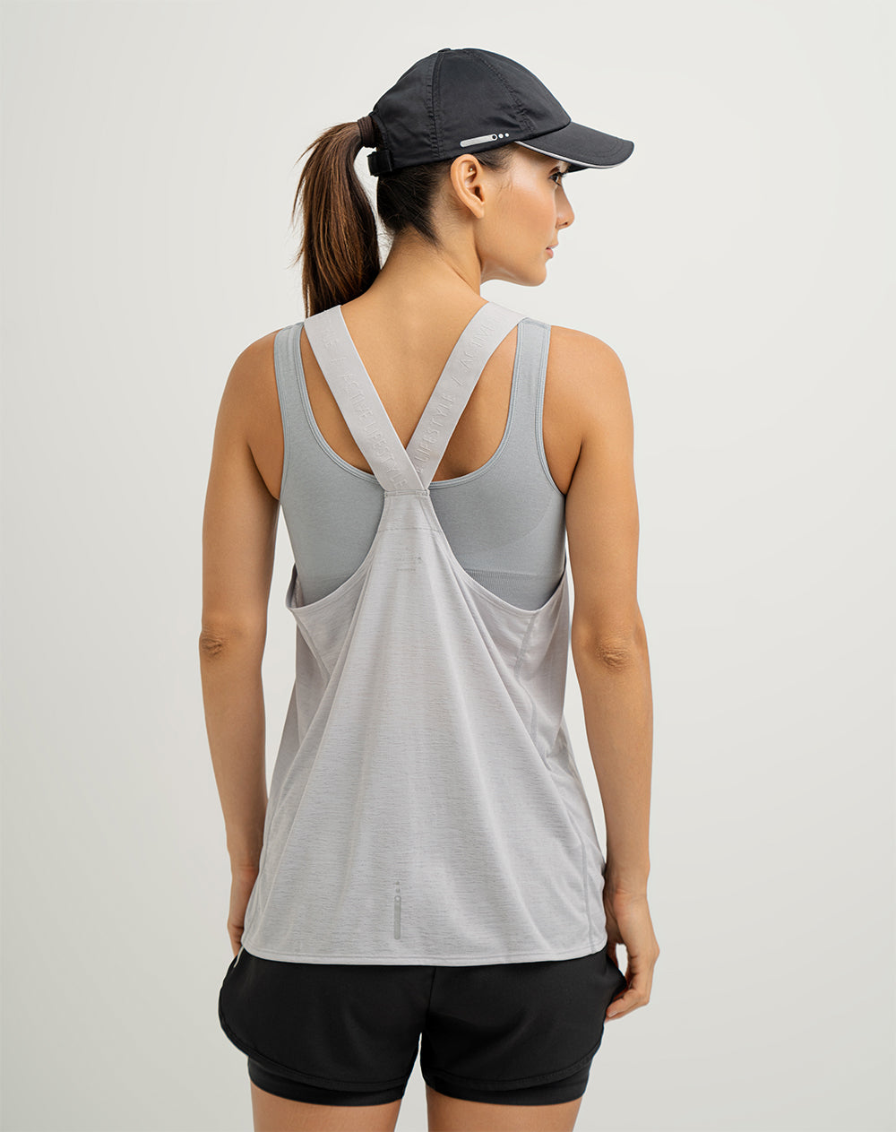 Camiseta esqueleto deportiva mujer control humedad gris