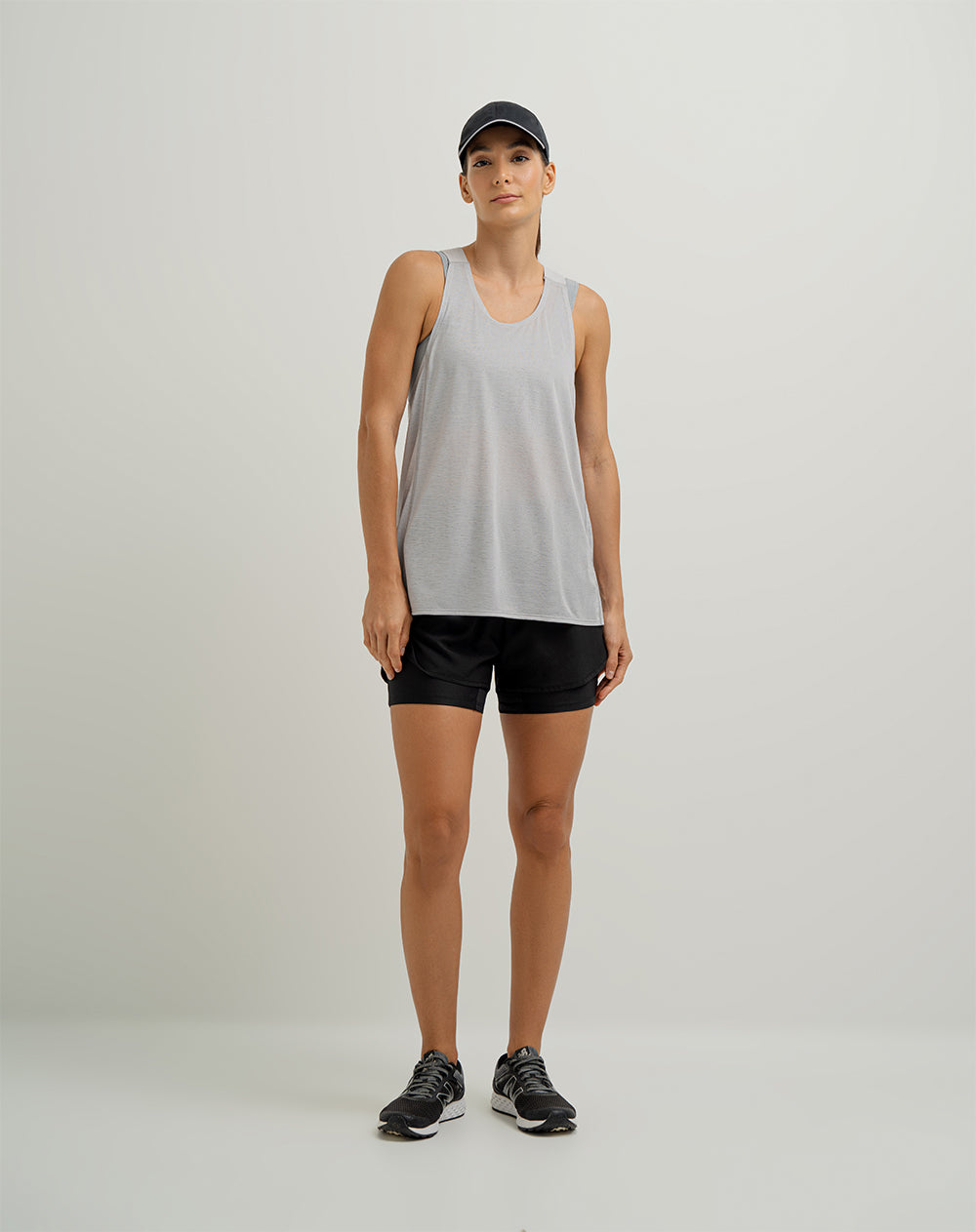 Camiseta esqueleto deportiva mujer control humedad gris