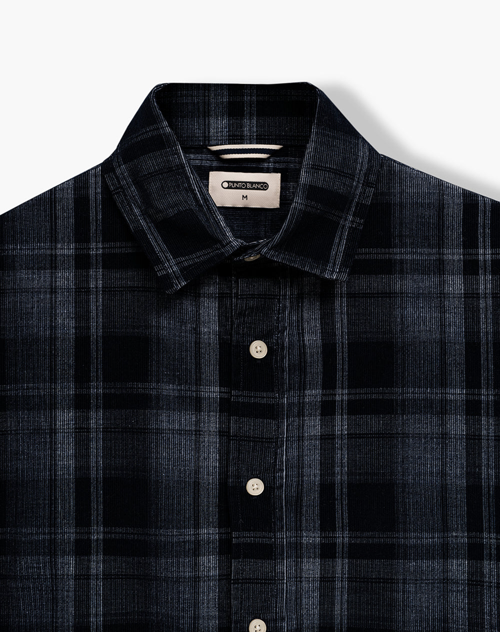 Camisa manga larga regular azul hombre