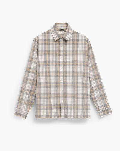 Camisa manga larga regular habano hombre
