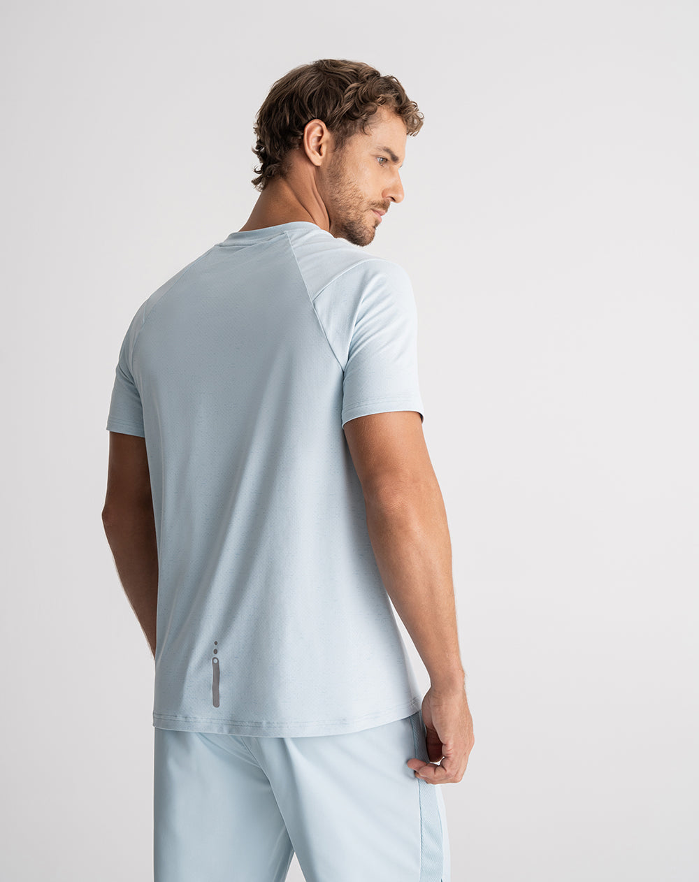 Camiseta relaxed fit manga corta azul estampada