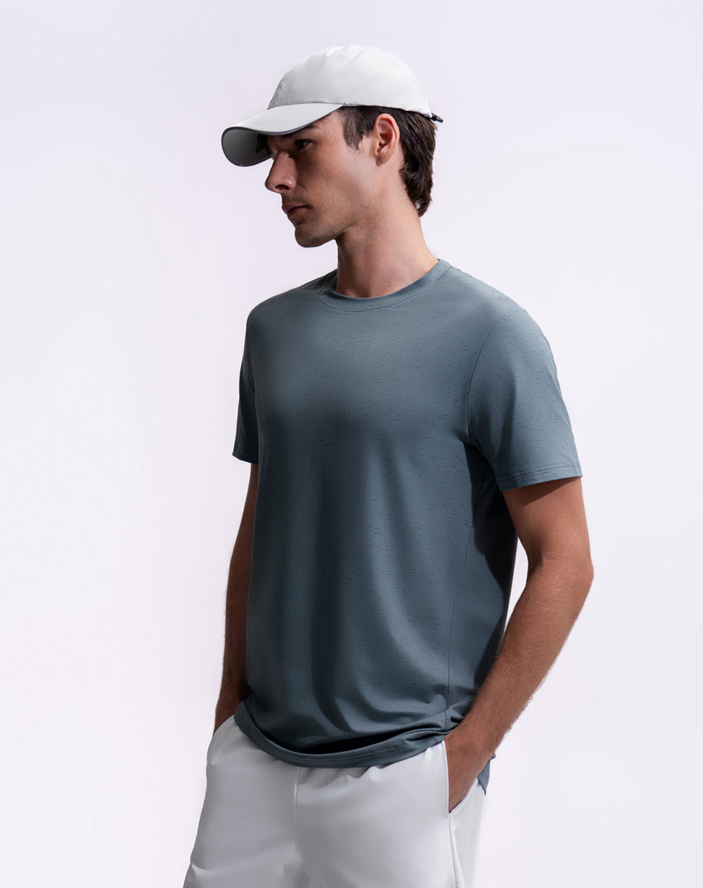 Camiseta relaxed fit manga corta azul estampada