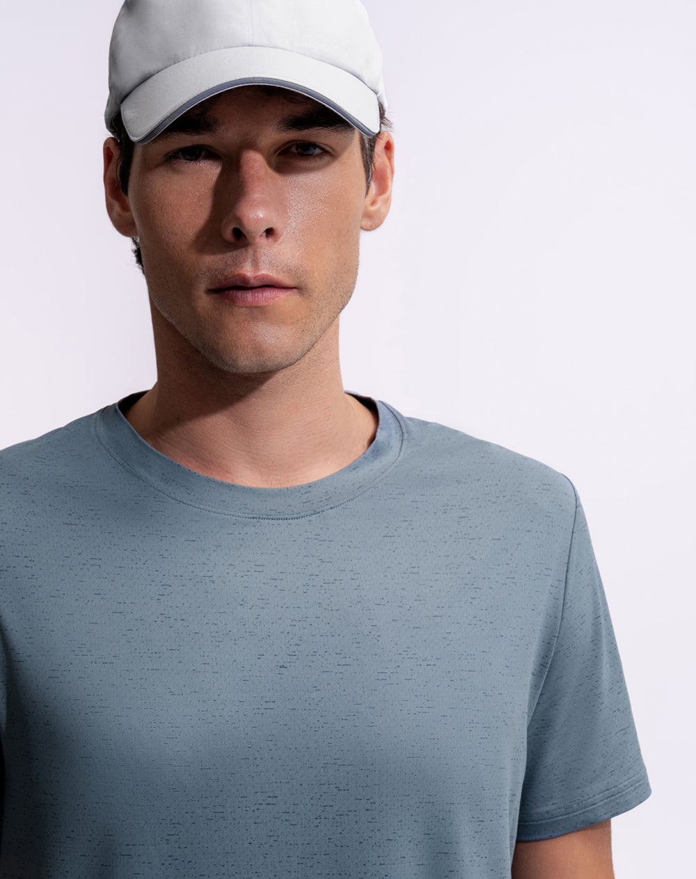 Camiseta relaxed fit manga corta azul estampada