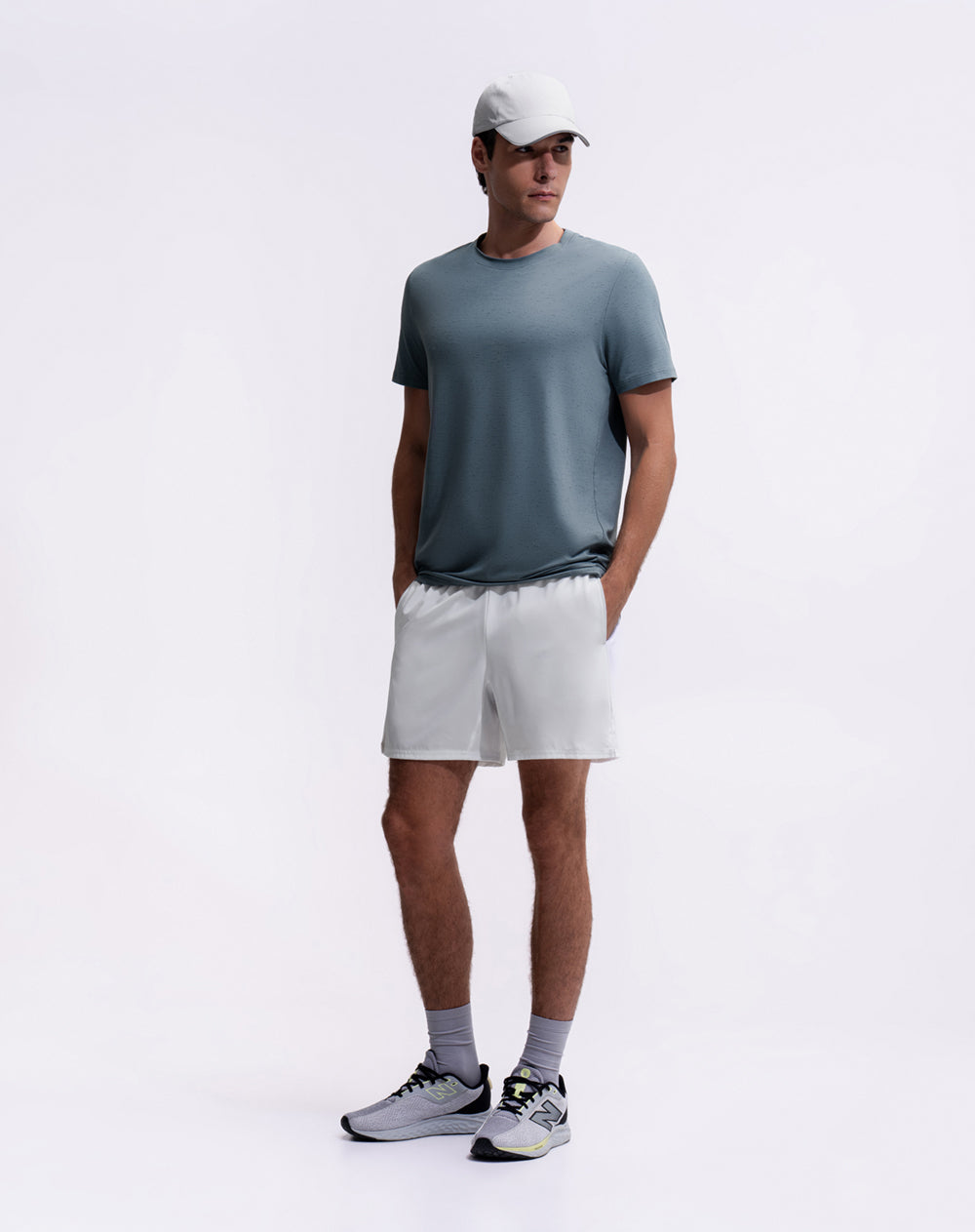 Camiseta relaxed fit manga corta azul estampada