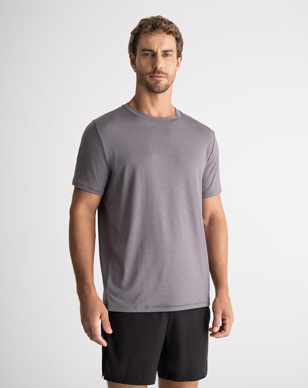 Camiseta relaxed fit manga corta gris estampada