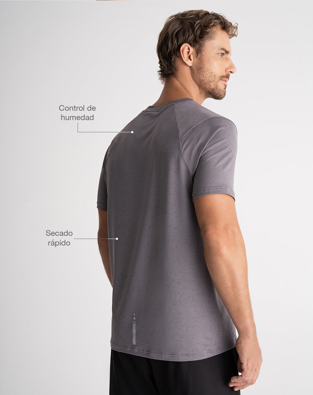 Camiseta deportiva control humedad gris hombre