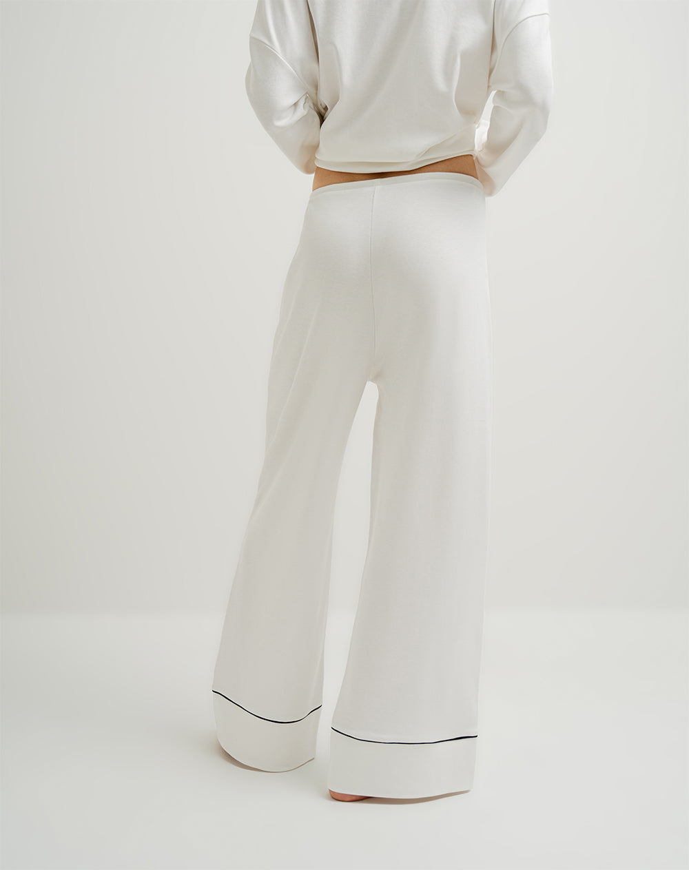 Pantalón de pijama mujer algodón sostenible largo vainilla