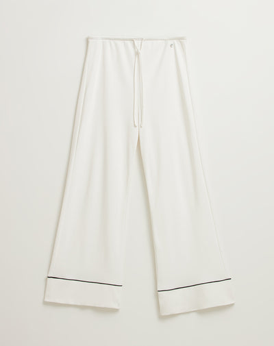 Pantalón de pijama mujer algodón sostenible largo vainilla